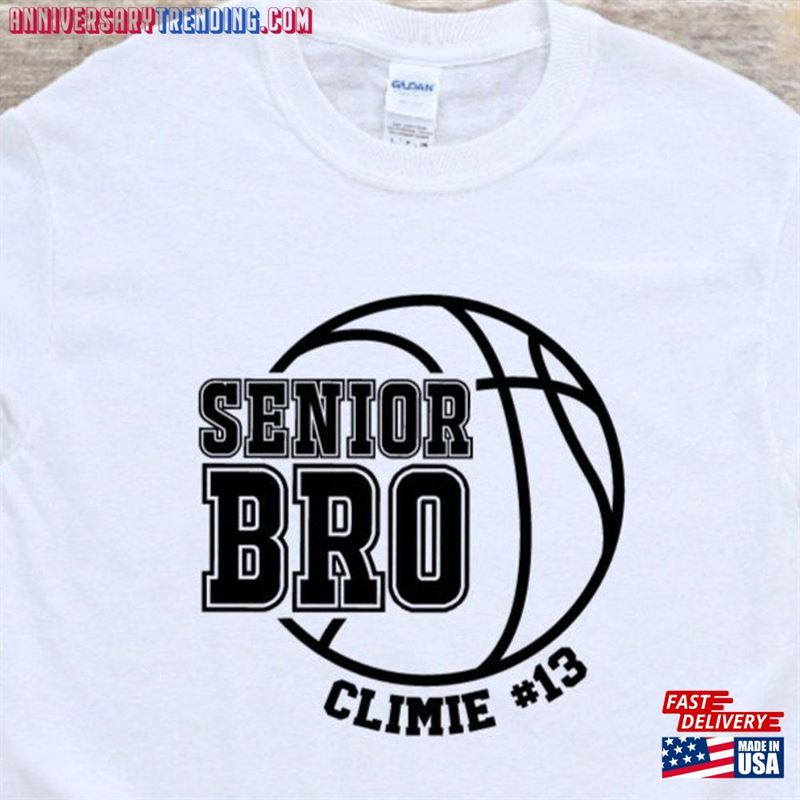 Basketball Senior Bro Night T-Shirt Custom Name And Number Hoodie Classic -Bipubunny Store