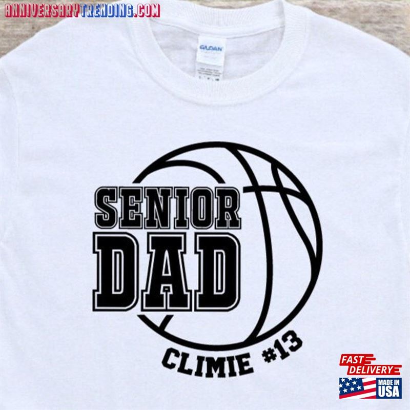 Basketball Senior Dad Night T-Shirt Custom Name And Number Classic -Bipubunny Store