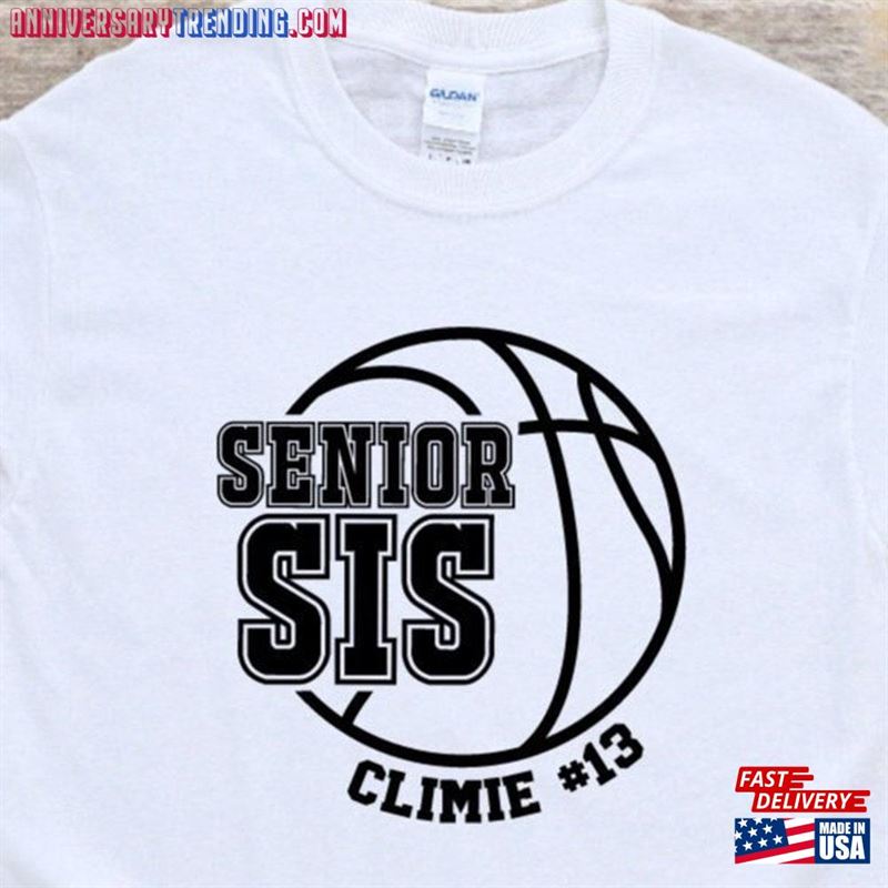 Basketball Senior Sis Night T-Shirt Custom Name And Number Unisex Hoodie -Bipubunny Store