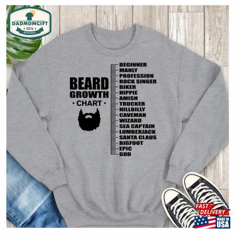 Beard Growth Chart Shirt T-Shirt Classic