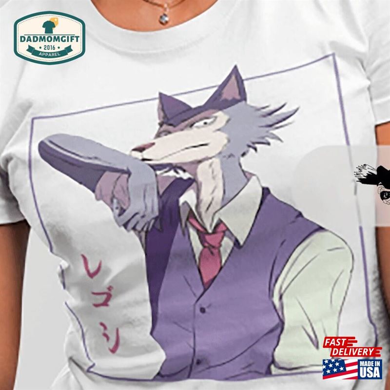 Beastars Legosi Bill Anime Aesthetic Vaporwave Manga Otaku Unisex Jersey Short Sleeve Tee Sweatshirt Classic