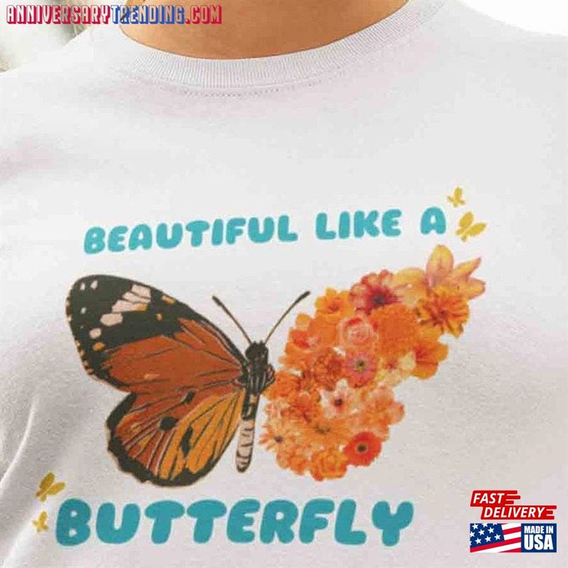 Beautiful Like Butterfly 100% Cotton Tee T-Shirt Family Gift For Mom Mother Sweatshirt – Bipubunny Store