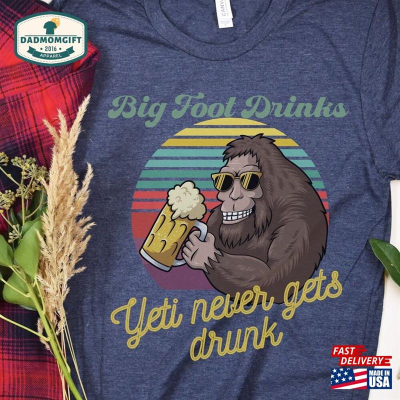 Beer Lover Big Foot Shirt Yeti Hiking Clothes Unisex Hoodie