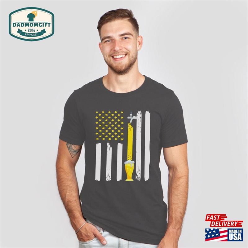 Beer Lover Brewer Gift Man Patriotic Usa Shirts American Flag Craft Ipa Tap Shirt For Men Sweatshirt Classic