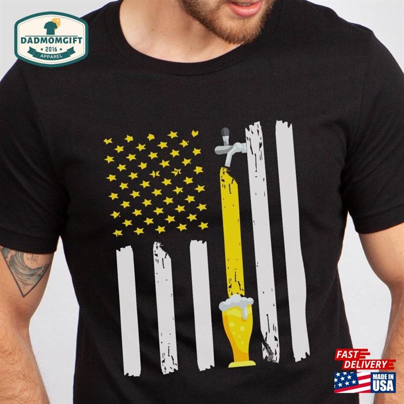 Beer Lover Brewer Gift Man Patriotic Usa Shirts American Flag Craft Ipa Tap Shirt For Men Sweatshirt Classic