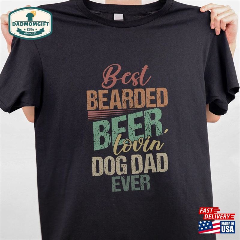 Best Bearded Dad T-Shirt Retro Vintage Father Shirt Funny Gift For Dog Beer Lover Birthday’s Day Hoodie Sweatshirt