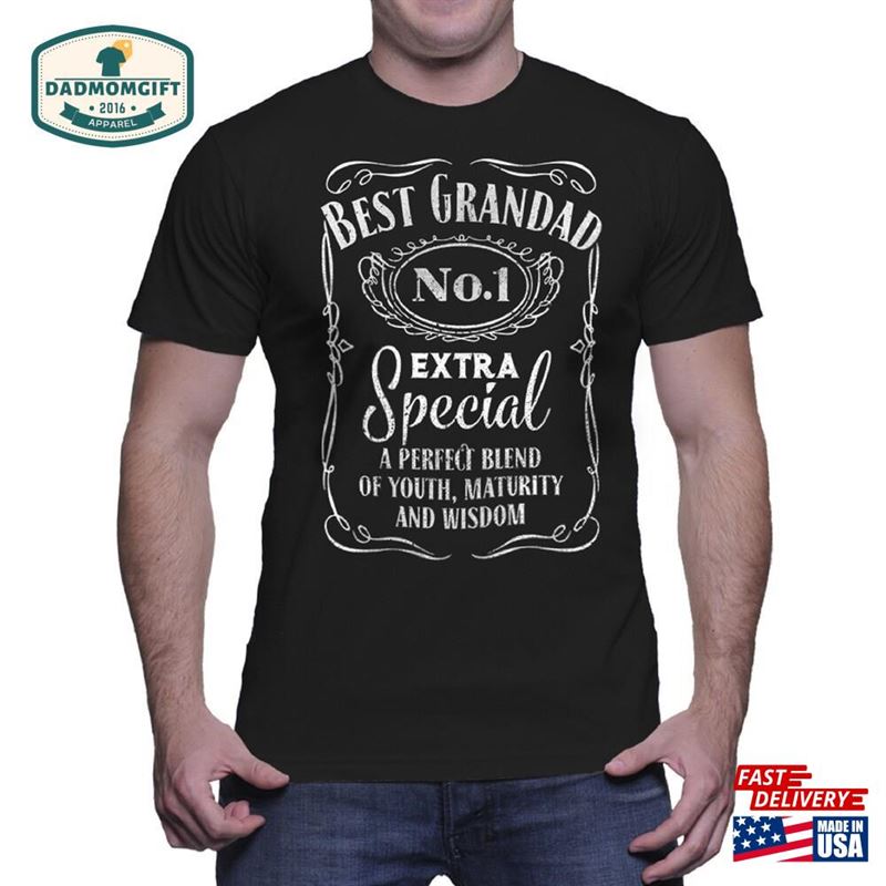 Best Grandad No 1 Extra Special Funny Men T-Shirt Gift For Fathers Day Birthday Size S Unisex