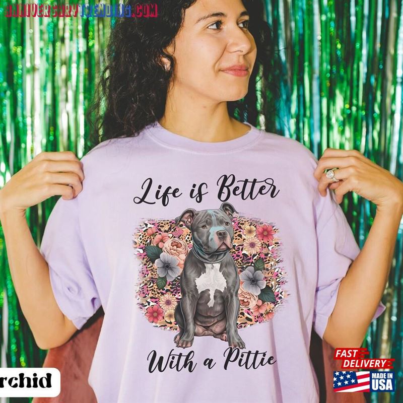 Better With A Pitbull Tee Gift Lover End Bsl Mom T-Shirt Hoodie – Bipubunny Store