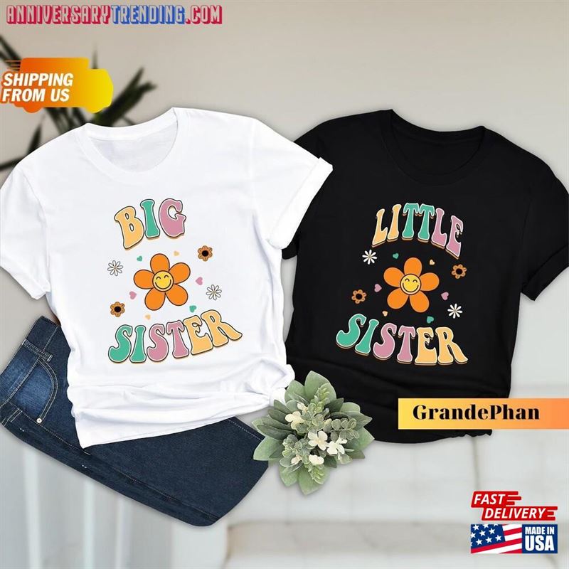 Big Sister And Little Shirt Baby Announcement Pregnancy Reveal T-Shirt Hoodie – Bipubunny Store