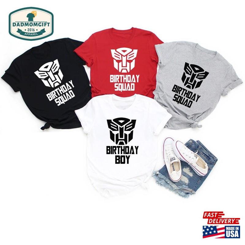 Birthday Boy Transformer Shirt Squad Trans4mer Family Matching Shirts Unisex T-Shirt