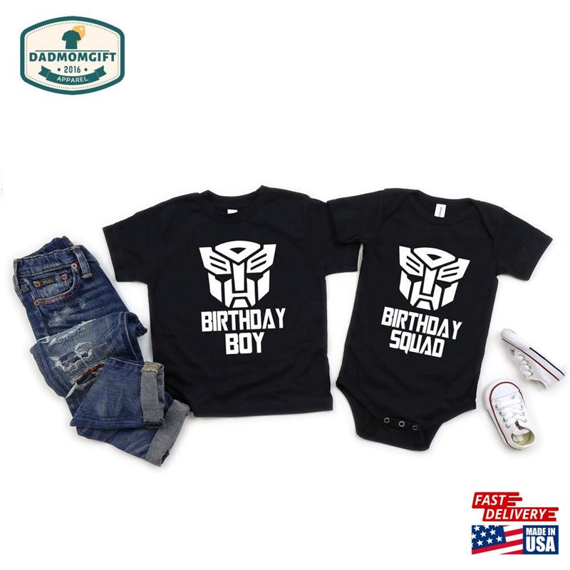 Birthday Boy Transformer Shirt Squad Trans4mer Family Matching Shirts Unisex T-Shirt