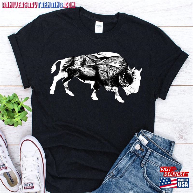 Bison Mom And Calf Shirt Vintage Gifts Classic Hoodie – Bipubunny Store