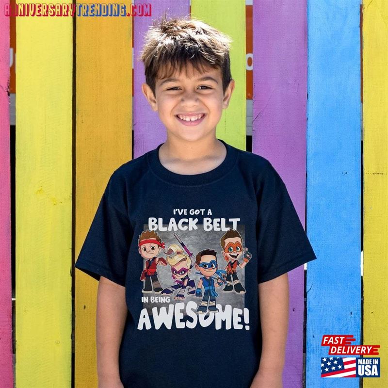 Black Belt In Being Awesome Shirt Ninja Kidz Gift For Kids Classic Sweatshirt – Bipubunny Store