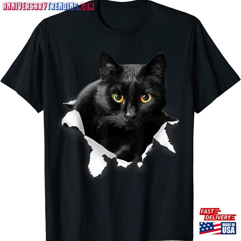 Black Cat Torn Cloth Gifts For Lover Dad Mom T-Shirt Classic – Bipubunny Store