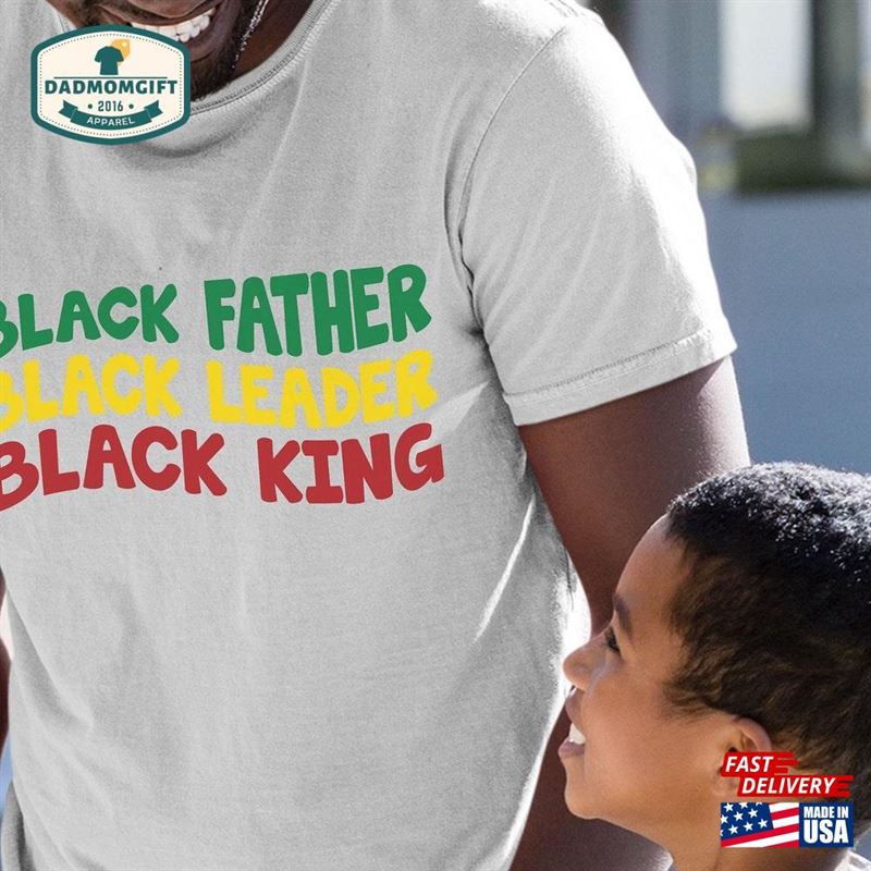 Black Father T-Shirt Fathers Day Gift Dad Shirt Unisex Classic