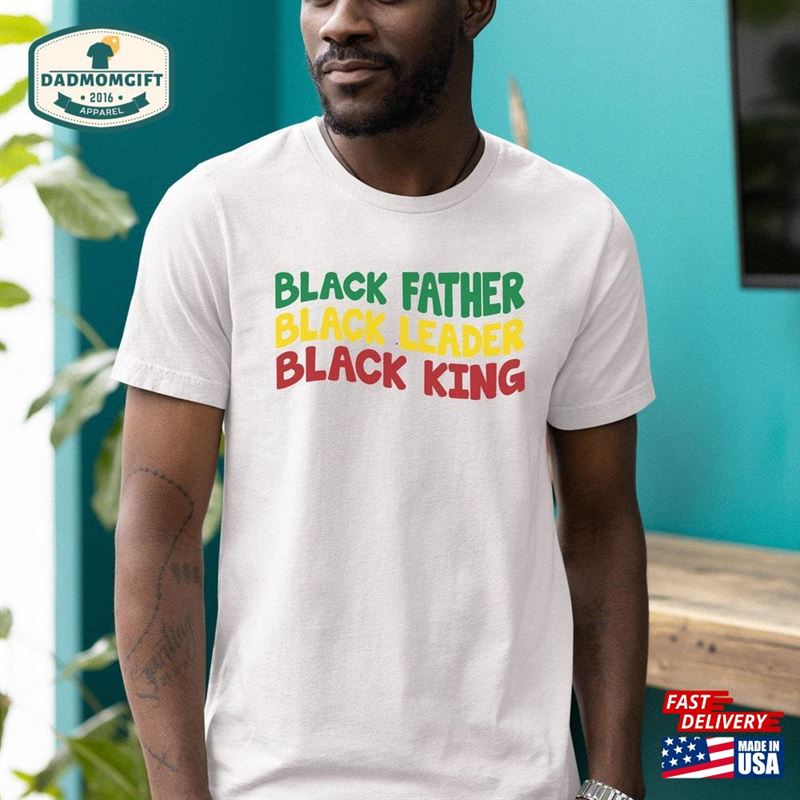 Black Father T-Shirt Fathers Day Gift Dad Shirt Unisex Classic