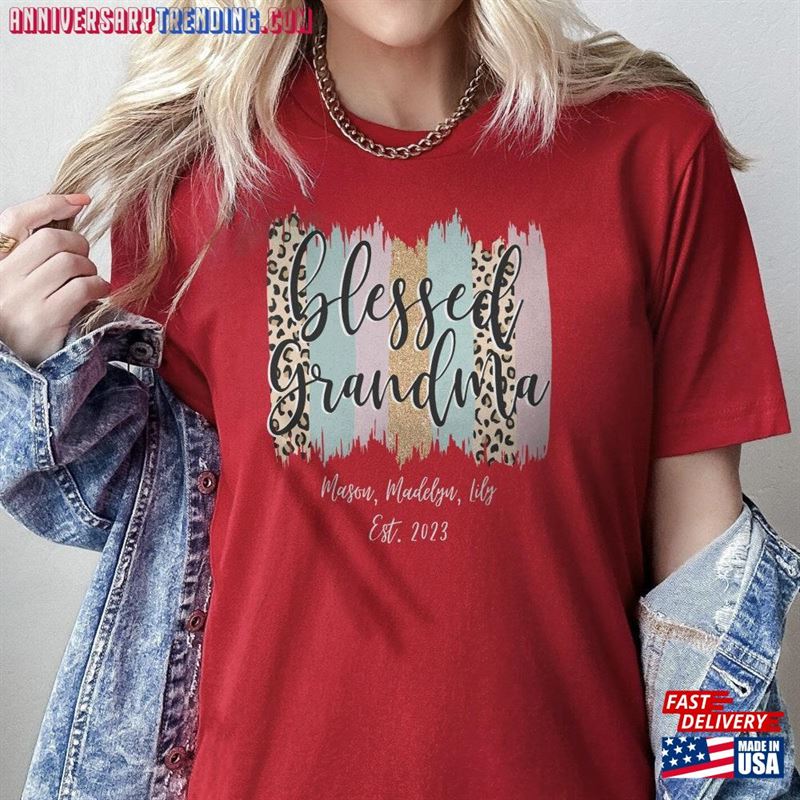 Blessed Grandma Shirt Name Mothers Day Gift For Personalized Cute Classic Unisex -Bipubunny Store