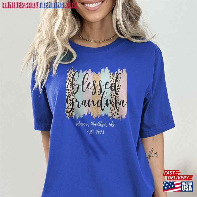 Blessed Grandma Shirt Name Mothers Day Gift For Personalized Cute Classic Unisex -Bipubunny Store