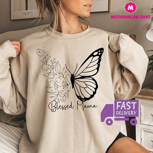 Blessed Mama Sweatshirt, Mother’s Day Sweatshirt, New Mom Gift, Mom Life Shirt, Grandma Gift, Mother’s Day Sweatshirt, Mama Crewneck