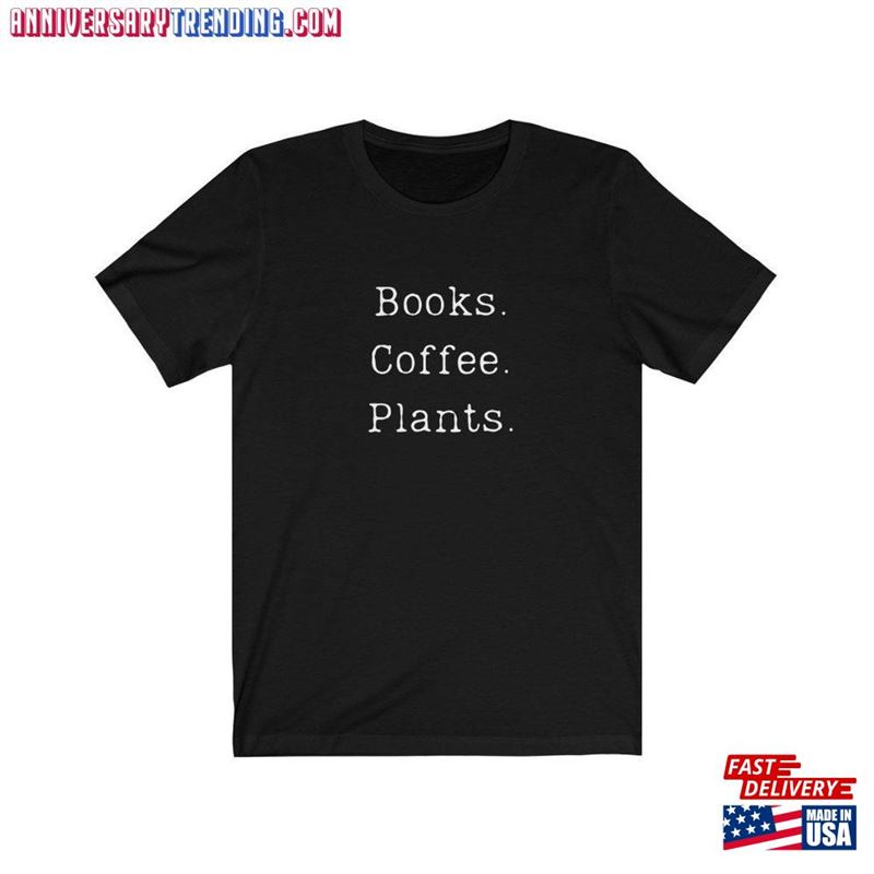 Books Coffee Plants Short Sleeve Tee Sweatshirt T-Shirt – Bipubunny Store