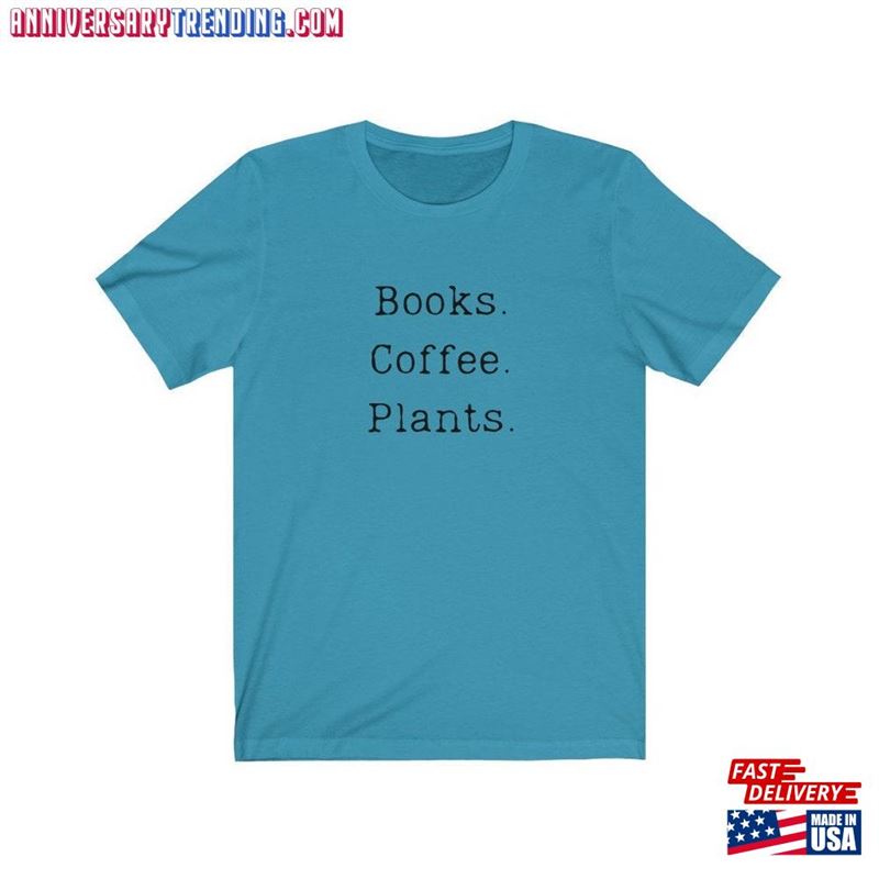 Books Coffee Plants Short Sleeve Tee Sweatshirt T-Shirt – Bipubunny Store