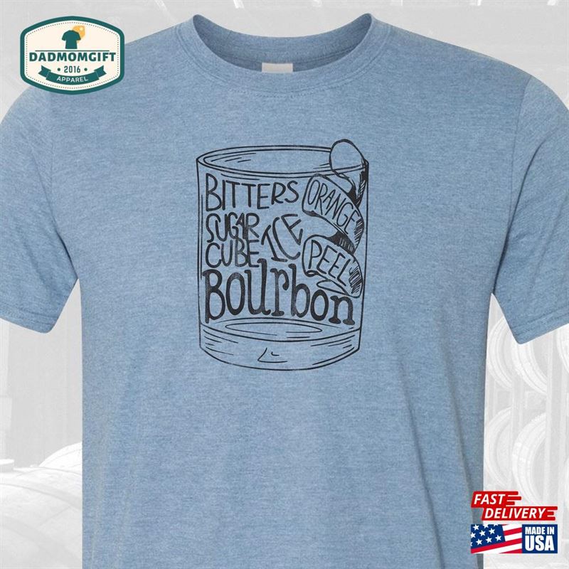 Bourbon Lover Soft T-Shirt Old Fashion Cocktail Southern Style Classic