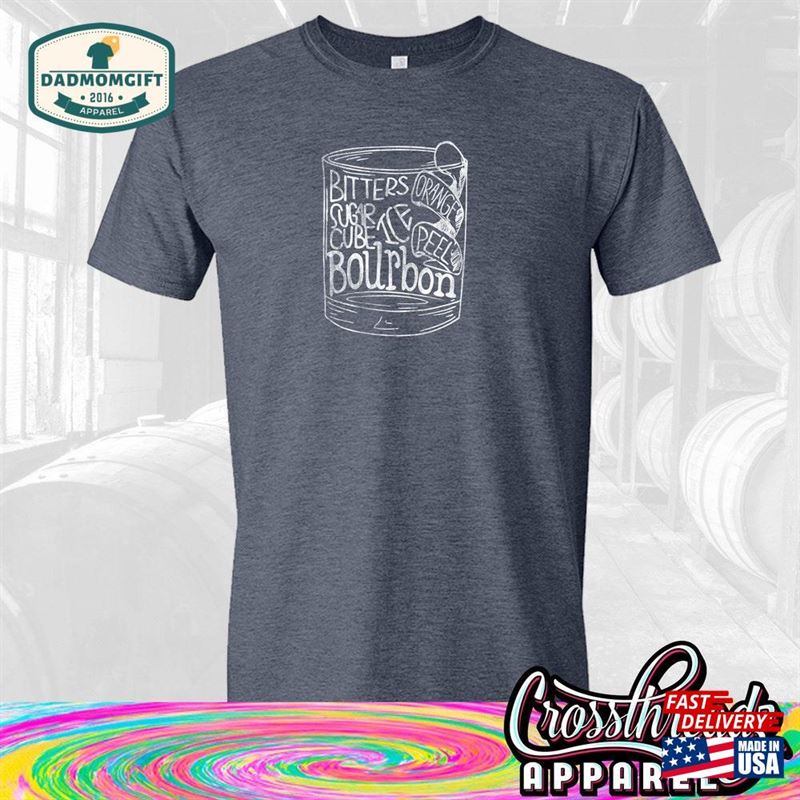 Bourbon Lover Soft T-Shirt Old Fashion Cocktail Southern Style Classic