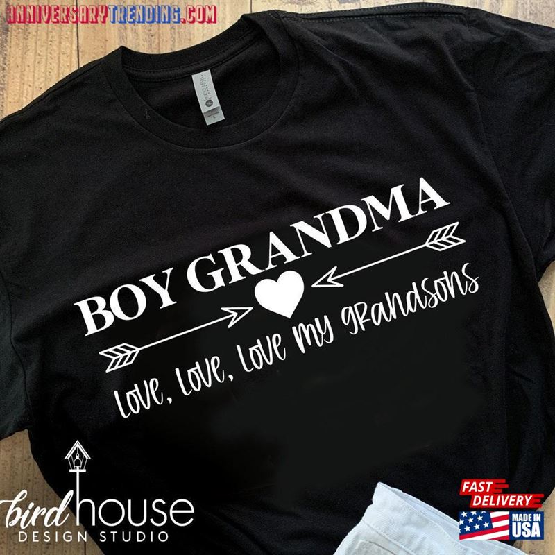 Boy Grandma I Love My Grandsons Shirt Cute Tee Unisex Classic – Bipubunny Store