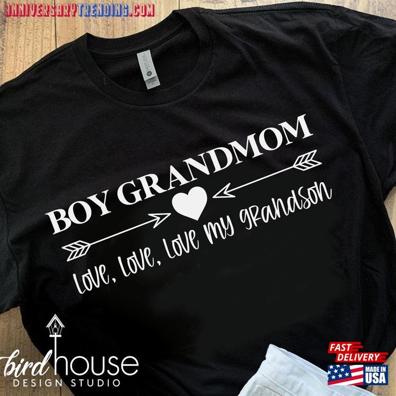 Boy Grandma I Love My Grandsons Shirt Cute Tee Unisex Classic – Bipubunny Store