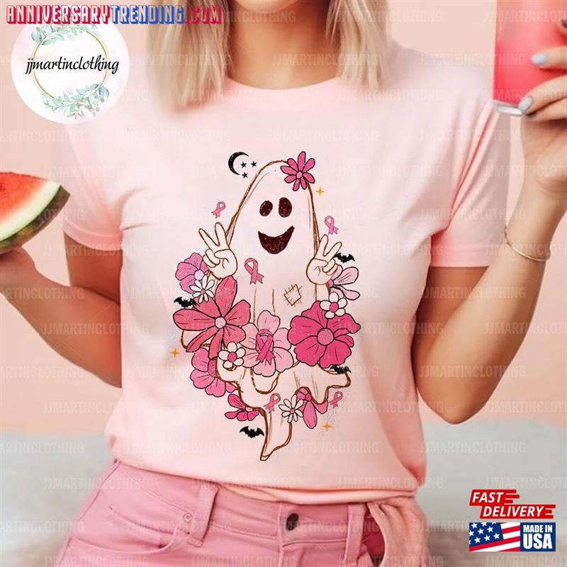 Breast Cancer Shirt Funny Ghost Gift Sweatshirt T-Shirt -Bipubunny Store