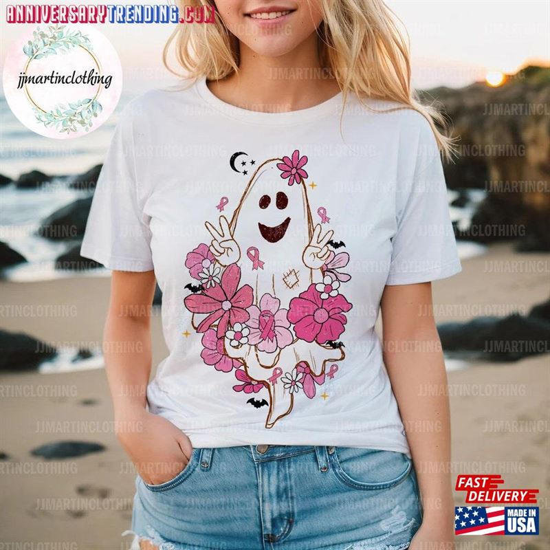 Breast Cancer Shirt Funny Ghost Gift Sweatshirt T-Shirt -Bipubunny Store