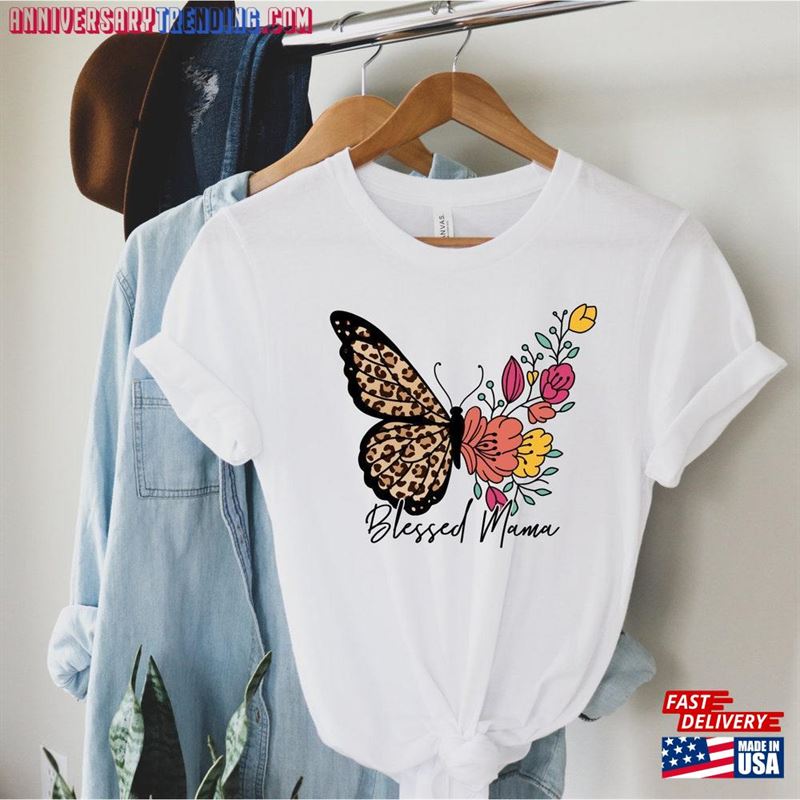 Butterfly Blessed Mama Shirt Unisex Hoodie – Bipubunny Store