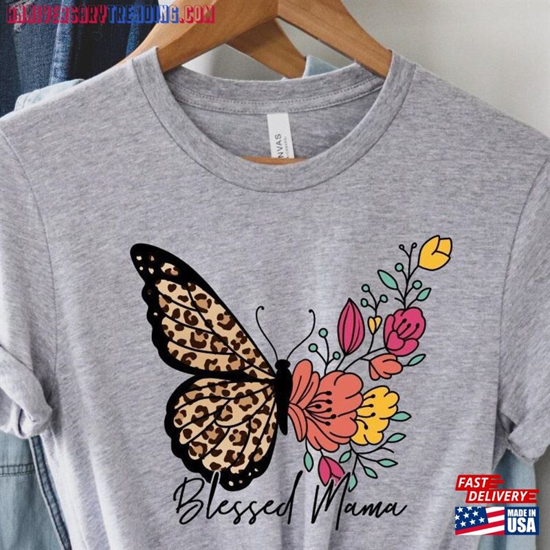 Butterfly Blessed Mama Shirt Unisex Hoodie – Bipubunny Store