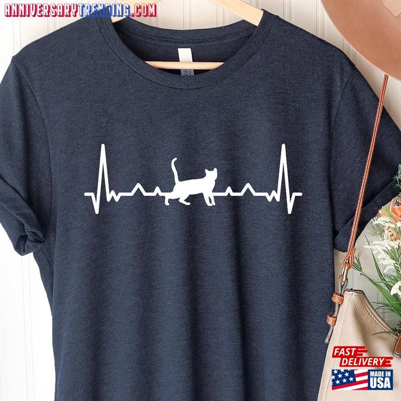 Cat Heartbeat Shirt Vital Signs Funny Lover’s Hoodie Sweatshirt -Bipubunny Store