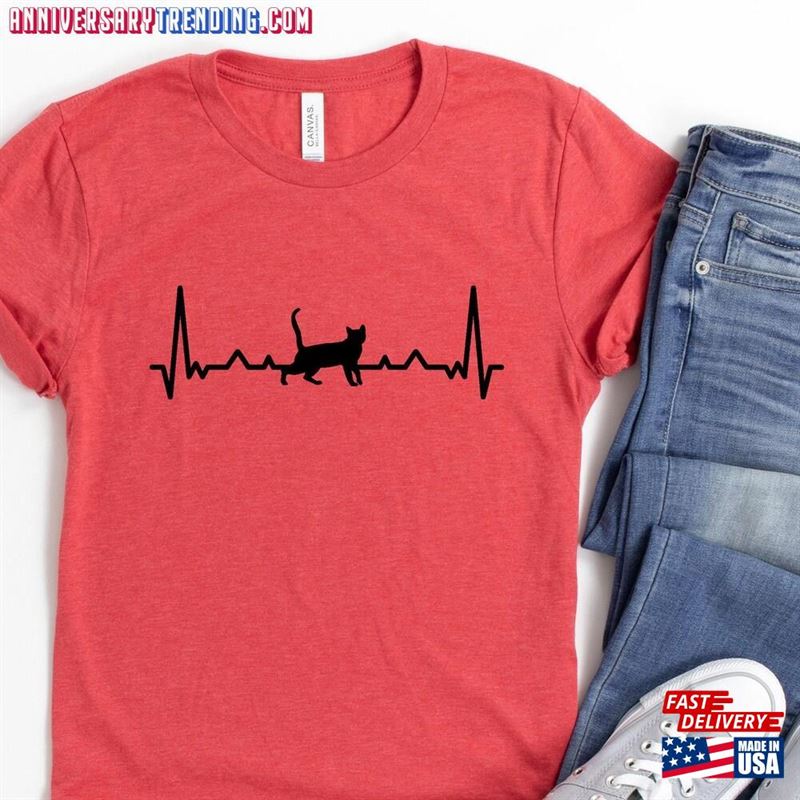 Cat Heartbeat Shirt Vital Signs Funny Lover’s Hoodie Sweatshirt -Bipubunny Store