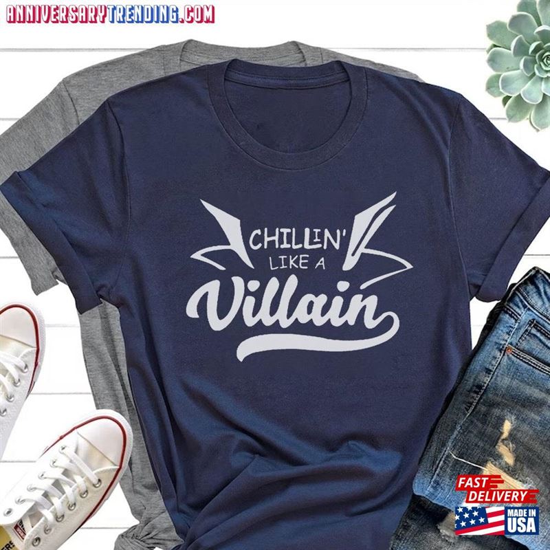 Chillin Like A Villain Printed Unisex Lightweight T-Shirt Lifestyle Custom Graphic Tee Shirt Classic Hoodie – Bipubunny Store