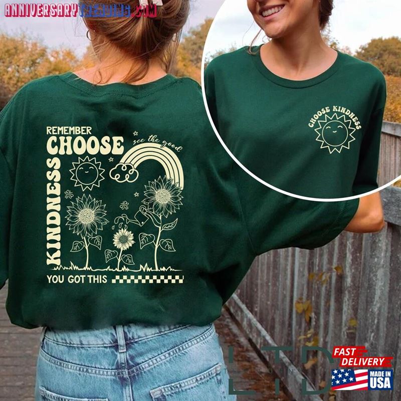 Choose Kindness Shirt Retro Teacher Positive Affirimation Tee T-Shirt Hoodie -Bipubunny Store