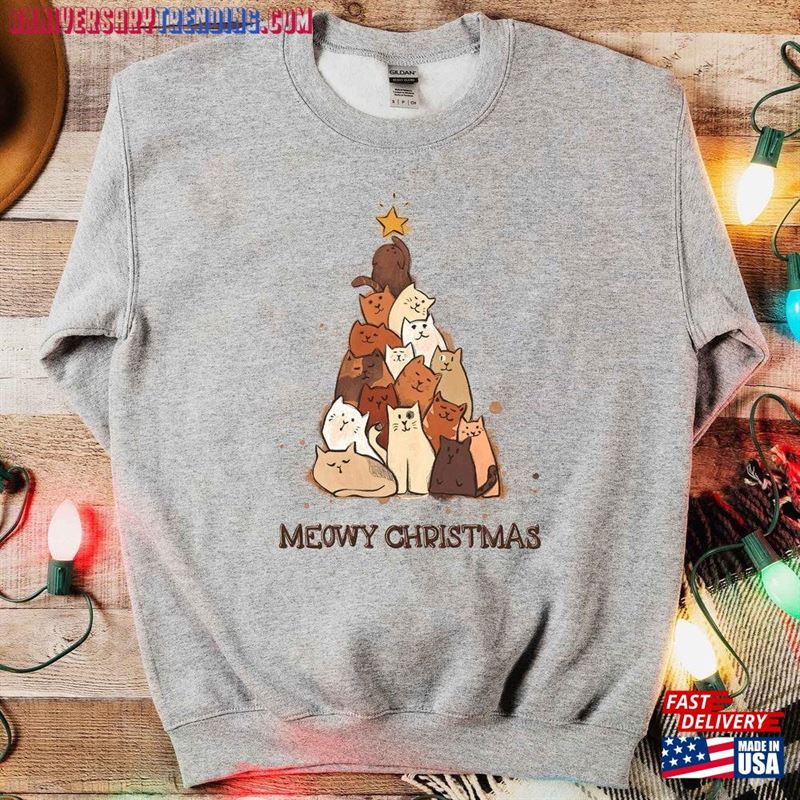 Christmas Cat Sweatshirt T-Shirt – Bipubunny Store