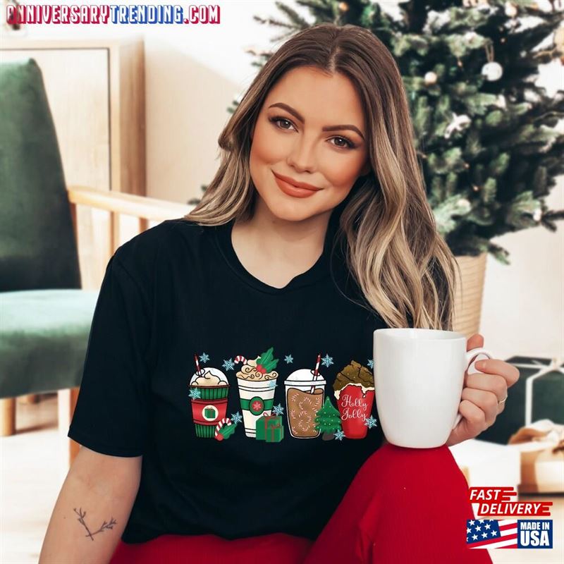 Christmas Coffee Shirt For Women Cute Sweatshirt Unisex – Bipubunny Store