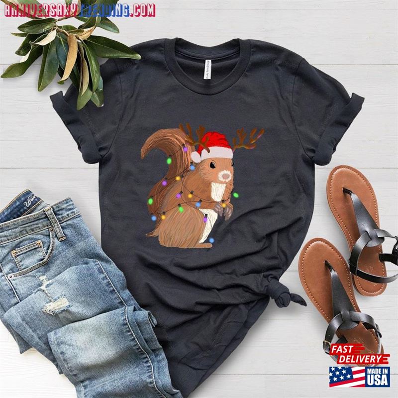 Christmas Shirt Squirrel Lights Sweatshirt Classic – Bipubunny Store