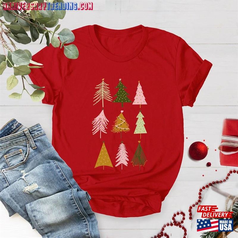 Christmas Trees Shirt Tee Tshirt Classic Unisex – Bipubunny Store