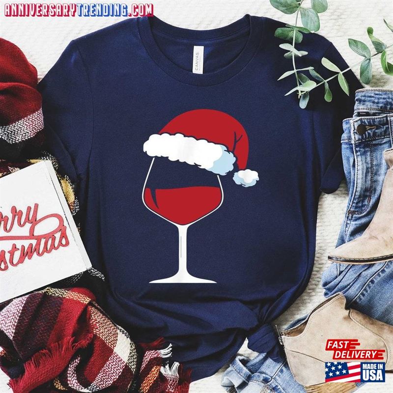 Christmas Wine Sweatshirt Santa Glass Shirt Hat Hoodie Classic – Bipubunny Store