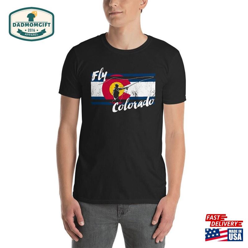 Colorado Fly Fishing Shirt Flag With Fisherman Hoodie T-Shirt