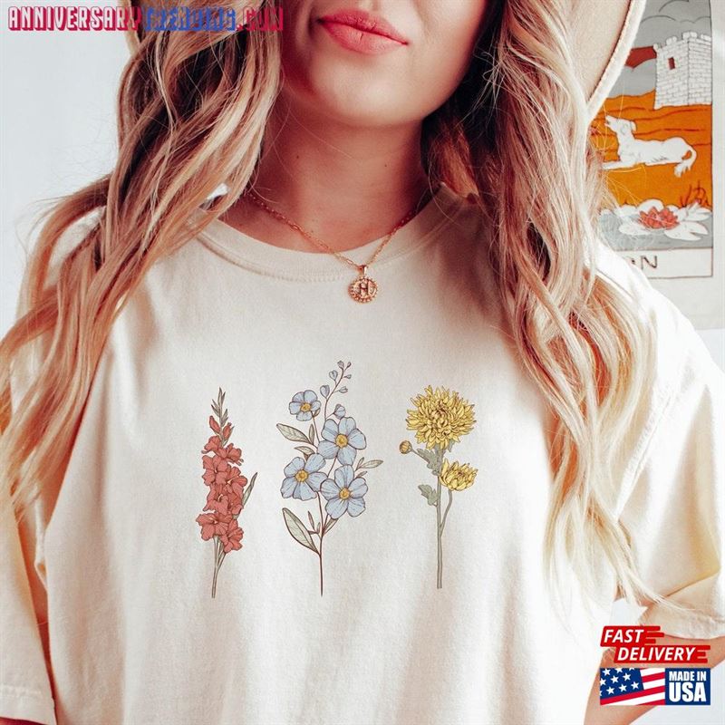 Comfort Colors Custom Birth Flower Shirt Sweatshirt T-Shirt – Bipubunny Store