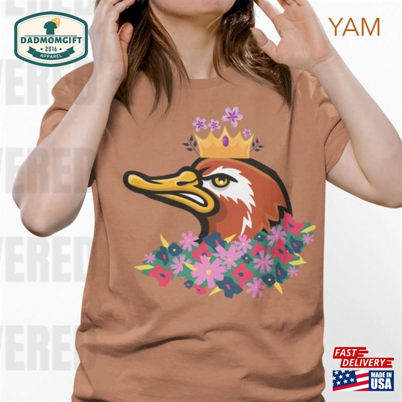 Comfort Colors Funny Duck With Flower T-Shirt Goose Crown Humorous Shirt Hoodie