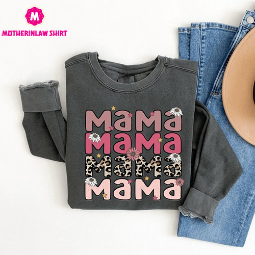 Comfort Colors Mama Sweatshirt, Gift for Mama, Custom Mothers Day Crewneck Sweatshirt, Best Mom Mother’s Day Gift