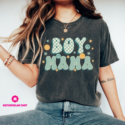 Comfort Colors Retro Boy Mama Shirt, Mother’s Day Gifts For Boy Mama, New Boy Mama Gifts, Mom Of Boys, Mama Shirts, Mom Life Shirt Mama Gift