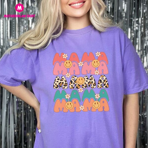 Comfort Colors Retro Mother’s Day Shirt, Mama Shirt, Mama T-Shirt, Mother’s Day Gift, Vintage Hippie Indie Retro Mother’s Day Shirt