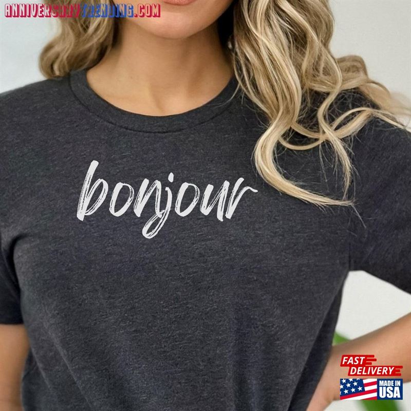 Comfy Bonjour Shirt Hoodie Unisex – Bipubunny Store