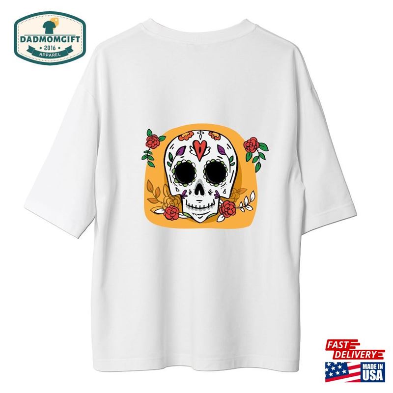 Cotton Skull T-Shirt Hippie Art Tees Rose And Death Hoodie Sweatshirt